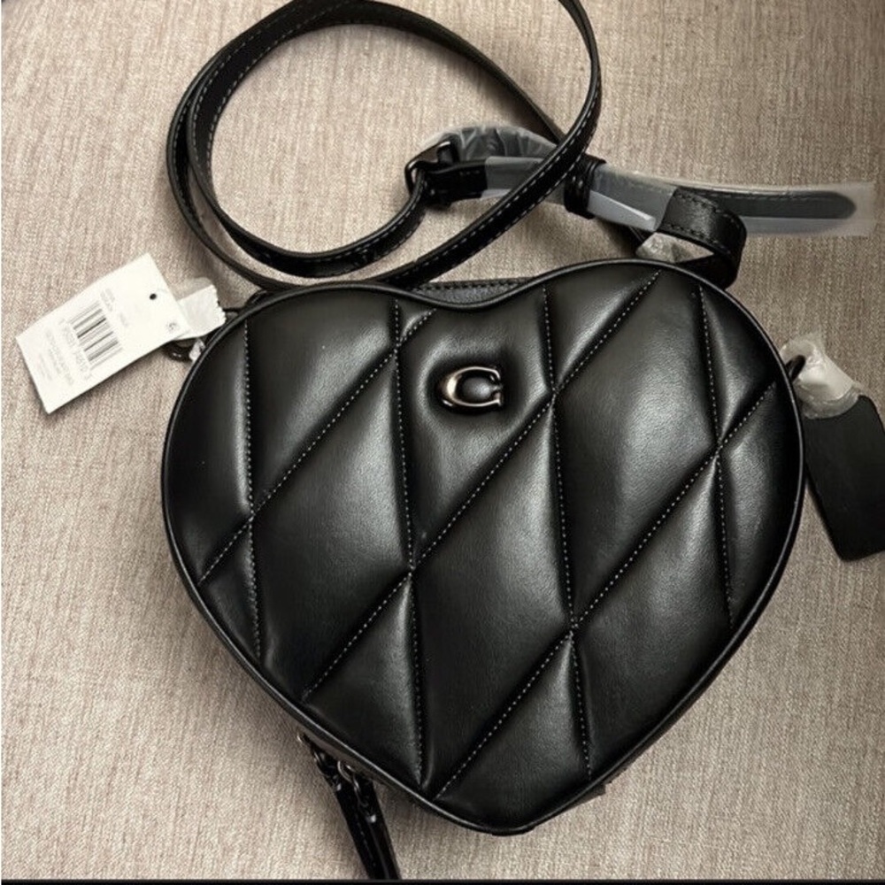 Coach quilted heart crossbody